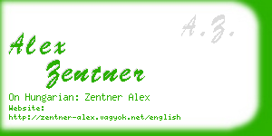 alex zentner business card